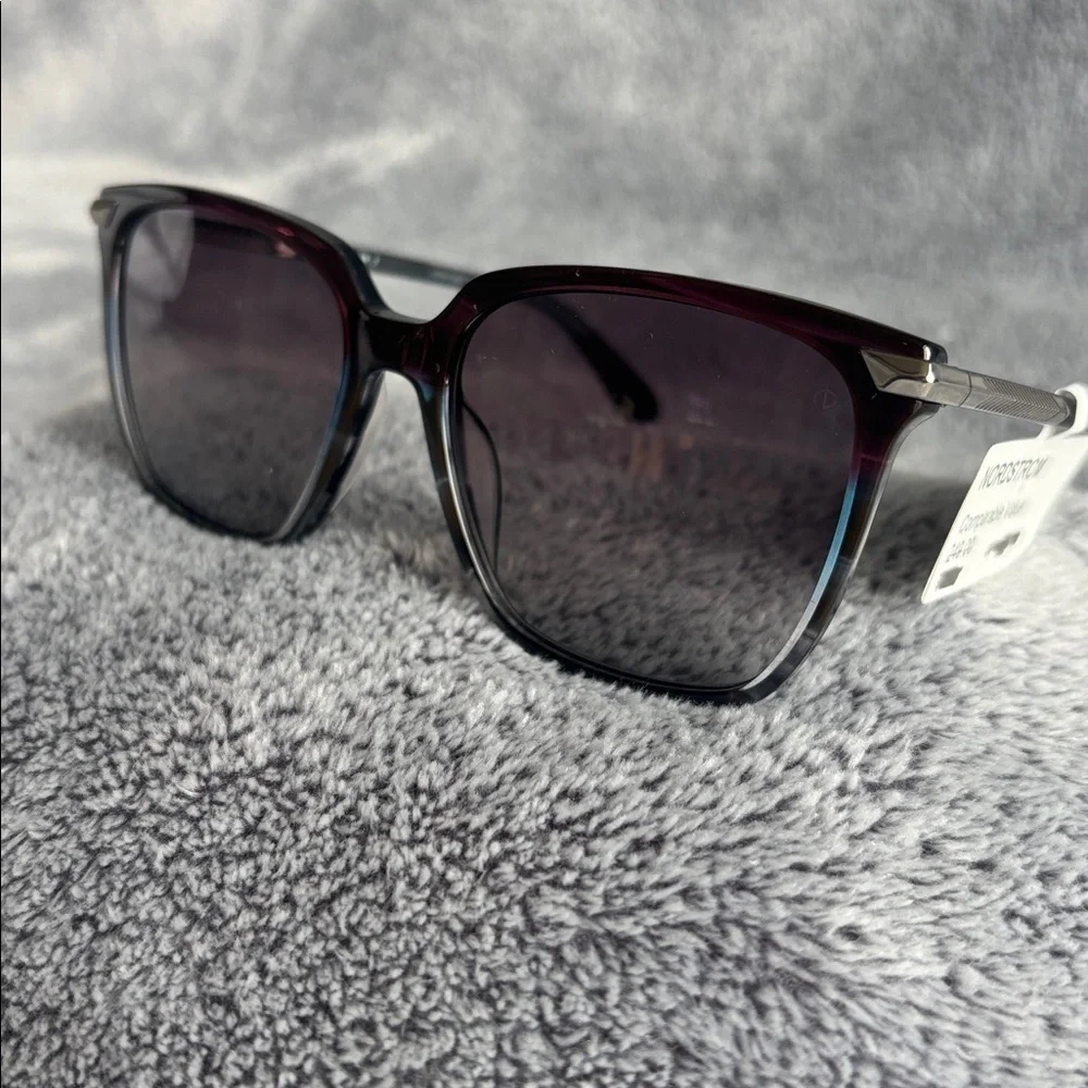 rag & bone 55mm Gradient Rectangle Sunglasses in Blue Violet NWT